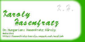 karoly hasenfratz business card